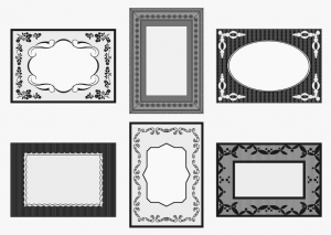 وکتور کادر و قاب عکس خاکستری با گل ها در گوشه ها